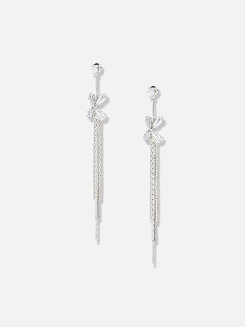 Silver Plated Designer Stone Party Drop Earring