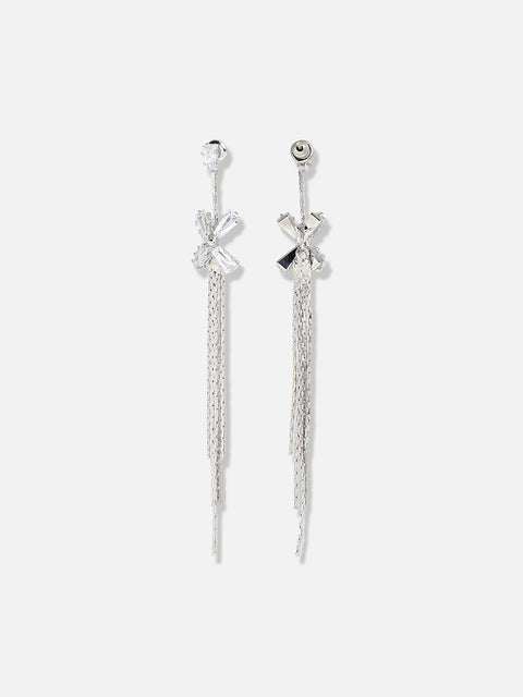Silver Plated Designer Stone Party Drop Earring
