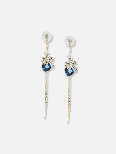 Silver Plated Designer Stone Casual Drop Earring