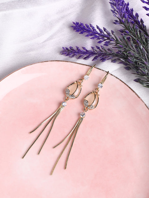 Gold Plated Designer Stone Casual Drop Earring