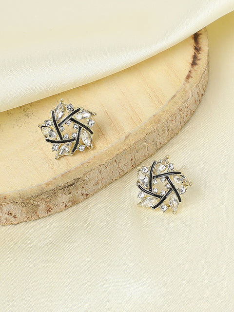 Gold Plated Designer Stone Casual Stud