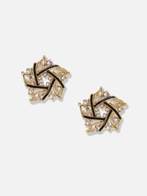 Gold Plated Designer Stone Casual Stud