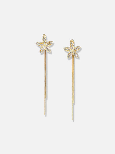 Gold Plated Designer Stone Casual Drop Earring