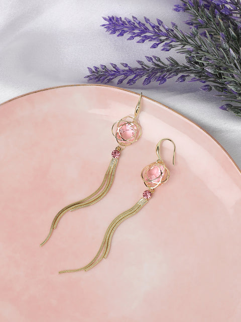 Gold Plated Designer Stone Party Drop Earring