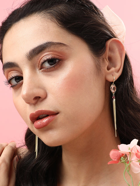 Gold Plated Designer Stone Party Drop Earring