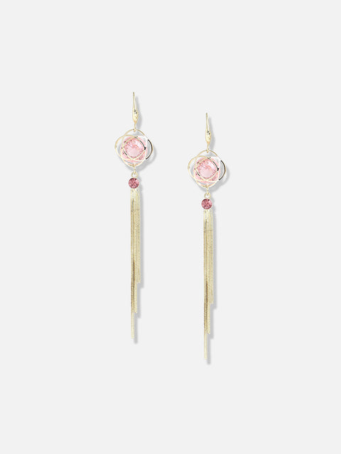 Gold Plated Designer Stone Party Drop Earring