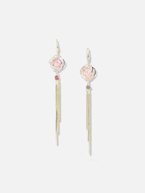 Gold Plated Designer Stone Party Drop Earring