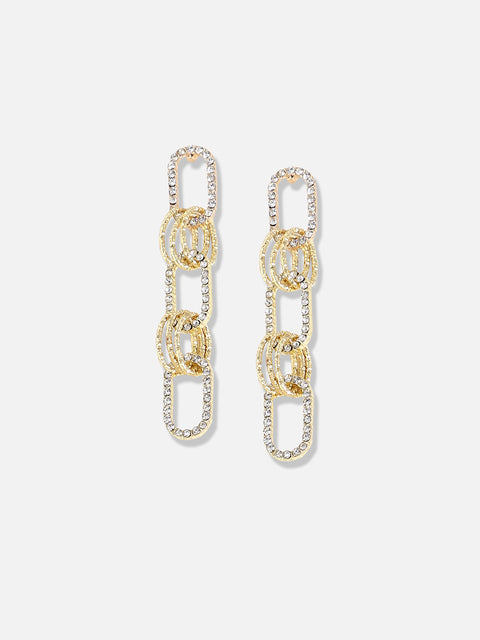Gold Plated Designer Stone Casual Drop Earring