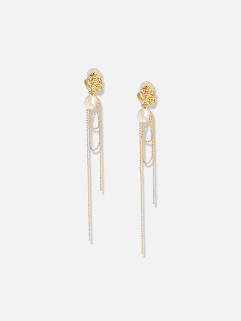 Gold Plated Designer Stone Casual Drop Earring