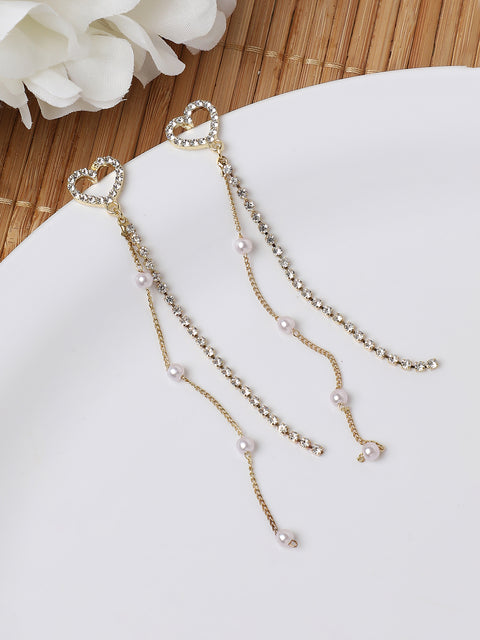 Gold Plated Designer Stone Party Drop Earring