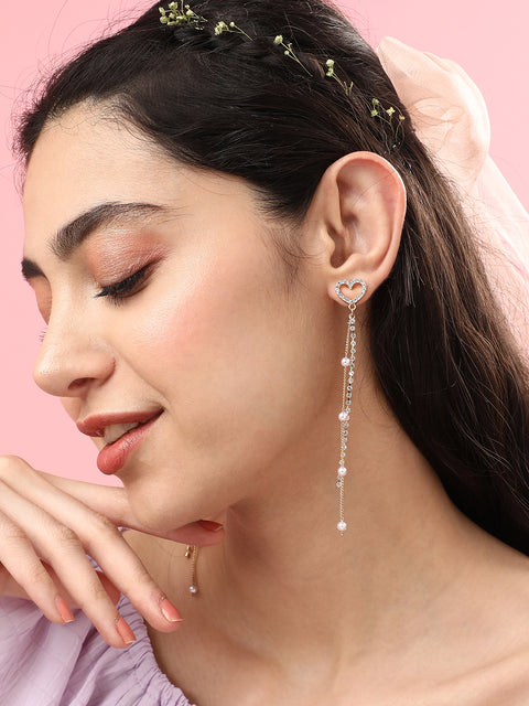 Gold Plated Designer Stone Party Drop Earring