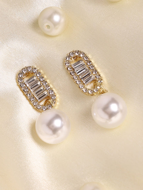 Gold Plated Pearls Casual Drop Earring