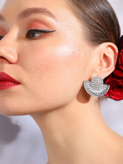 Gold Plated Designer Stone Party Stud