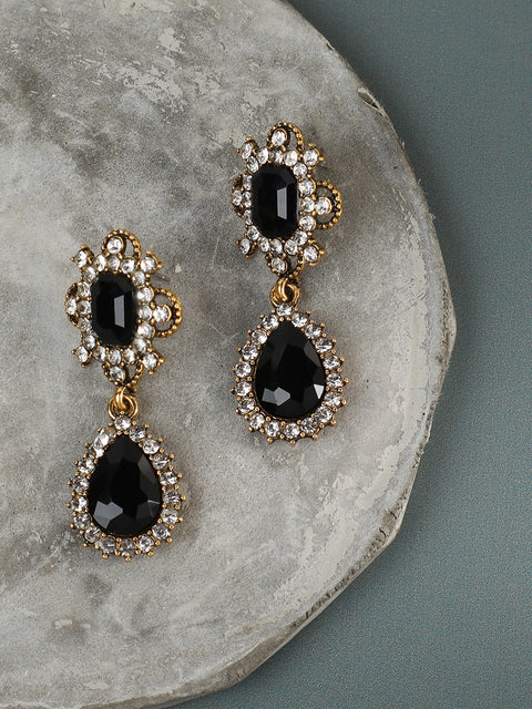 Silver Plated Designer Stone Party Drop Earring