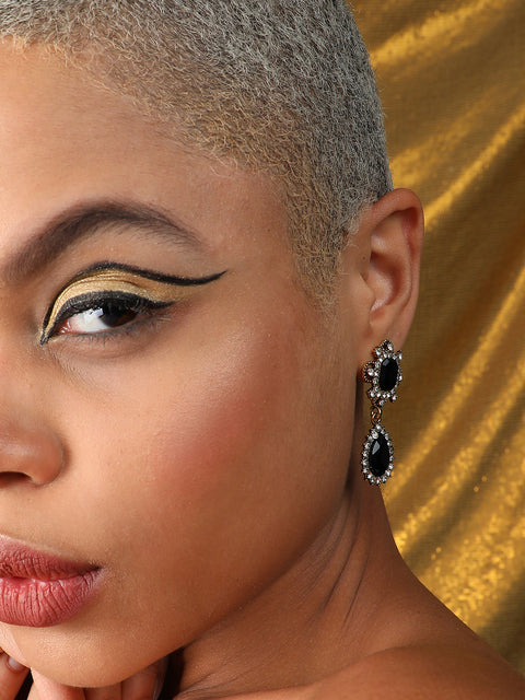 Silver Plated Designer Stone Party Drop Earring