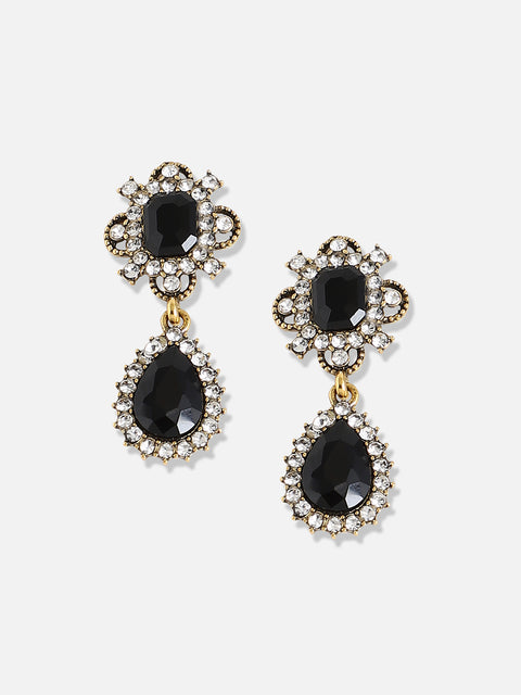 Silver Plated Designer Stone Party Drop Earring