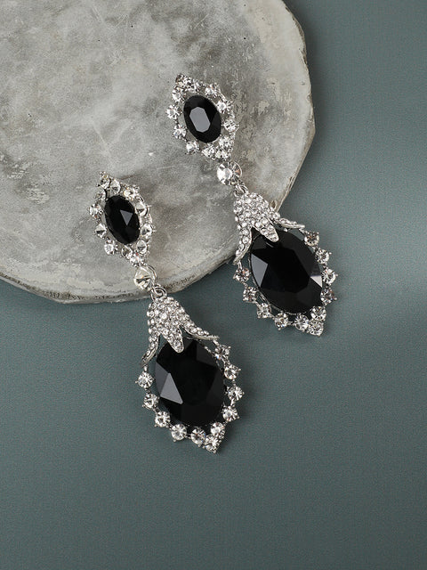 Silver Plated Designer Stone Party Drop Earring