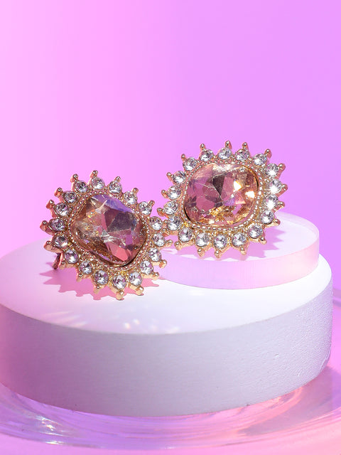 Gold Plated Designer Stone Casual Drop Earring