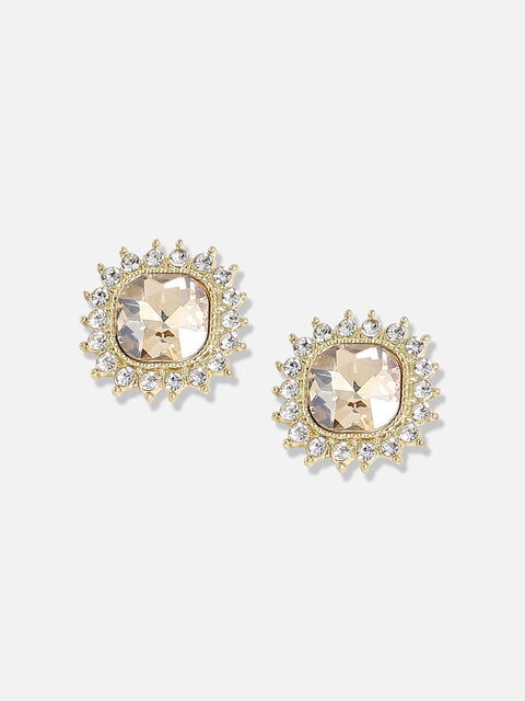 Gold Plated Designer Stone Casual Drop Earring