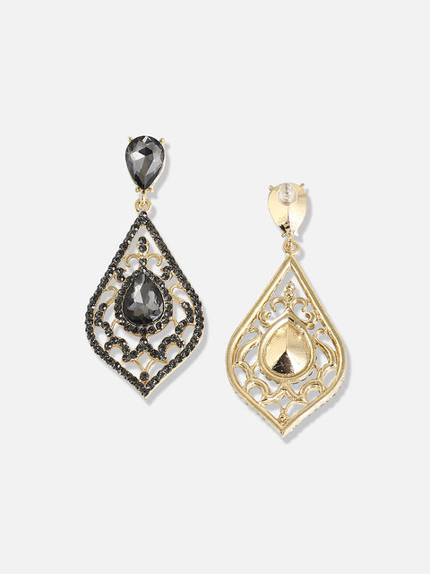 Silver Plated Designer Stone Party Drop Earring