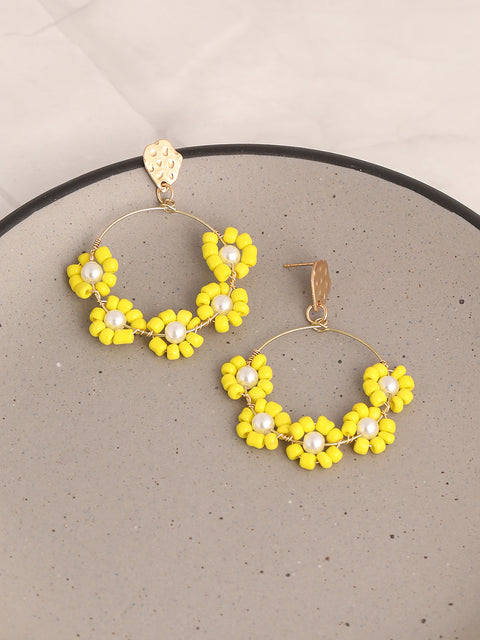 GOLD PLATED PARTY DESIGNER STONE DROP EARRING FOR WOMEN