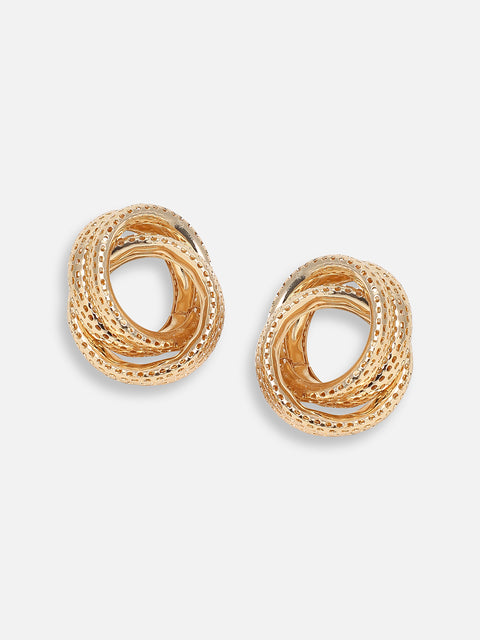 GOLD PLATED CASUAL DESIGNER STUD FOR WOMEN