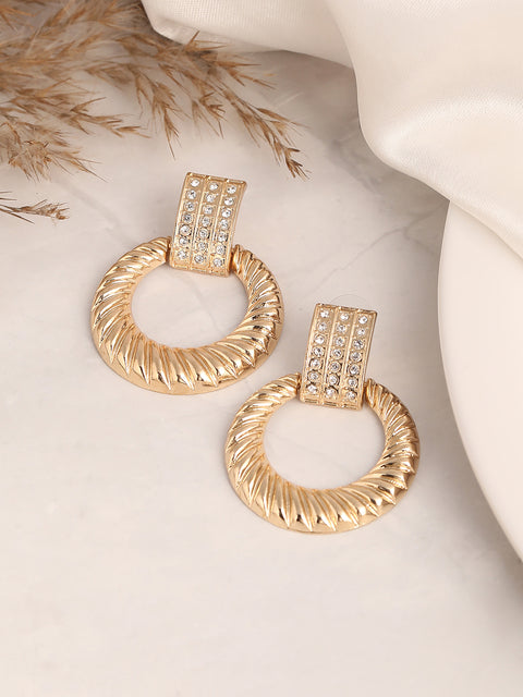 GOLD PLATED PARTY DESIGNER DROP EARRING FOR WOMEN