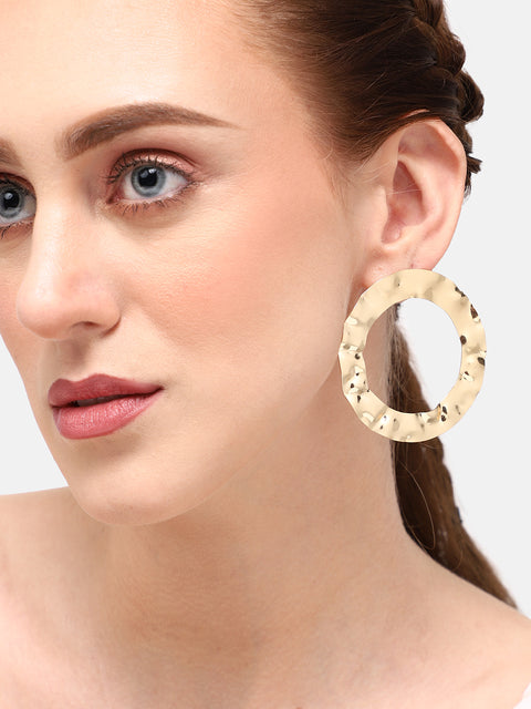 GOLD PLATED PARTY DESIGNER HOOP EARRING FOR WOMEN