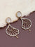 GOLD PLATED PARTY DESIGNER STONE AND PEARLS DROP EARRING FOR WOMEN