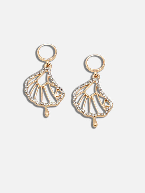 GOLD PLATED PARTY DESIGNER STONE AND PEARLS DROP EARRING FOR WOMEN