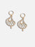 GOLD PLATED PARTY DESIGNER STONE AND PEARLS DROP EARRING FOR WOMEN