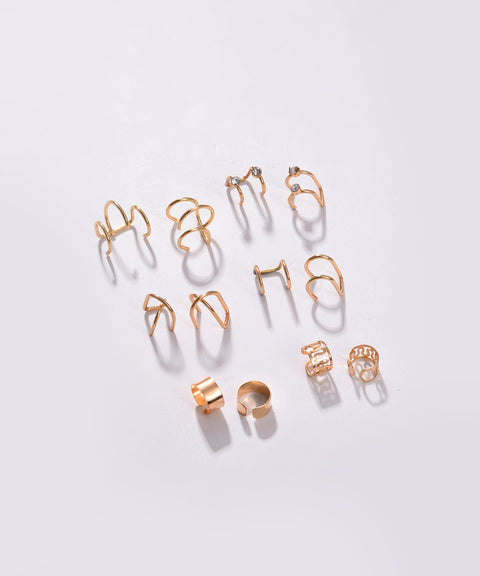 Pack of 12 Gold Plated Designer Stone Stud