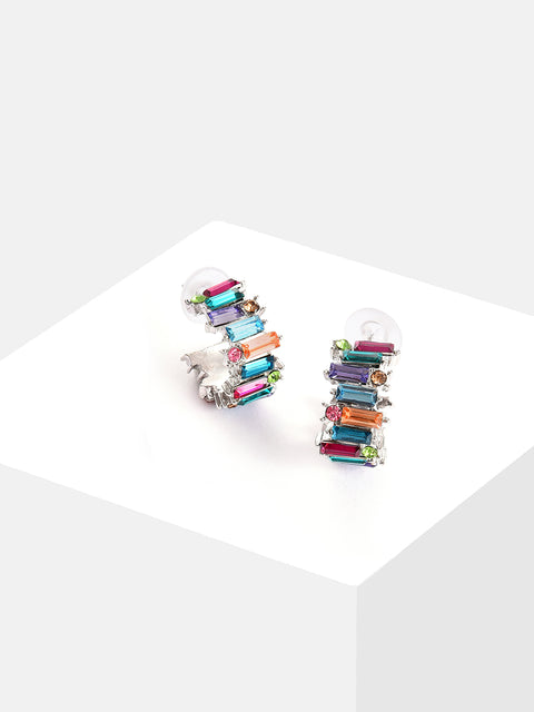 Silver Plated Designer Stone Stud