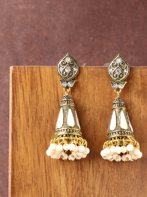 Gold Plated Designer Stone Drop Earring