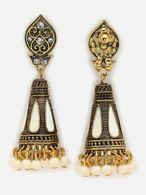 Gold Plated Designer Stone Drop Earring