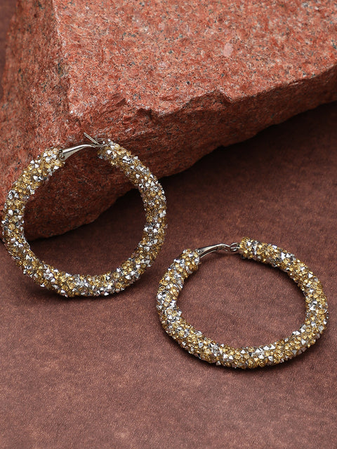Gold Plated Beaded Hoop Earring