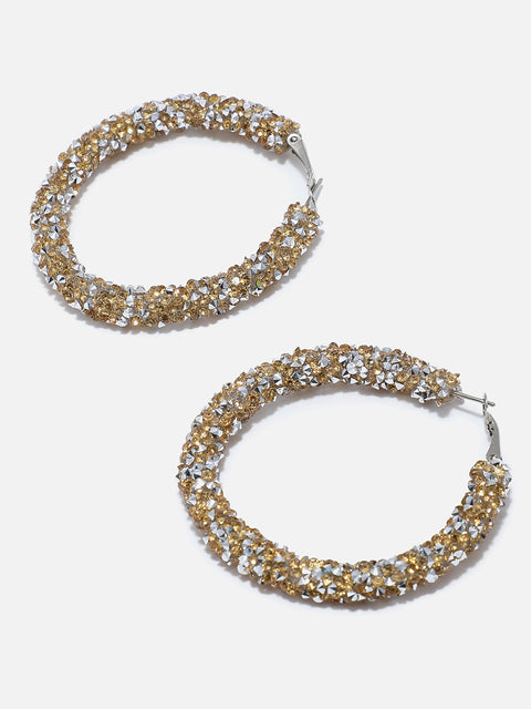 Gold Plated Beaded Hoop Earring
