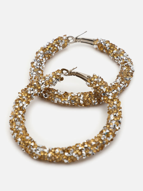 Gold Plated Beaded Hoop Earring