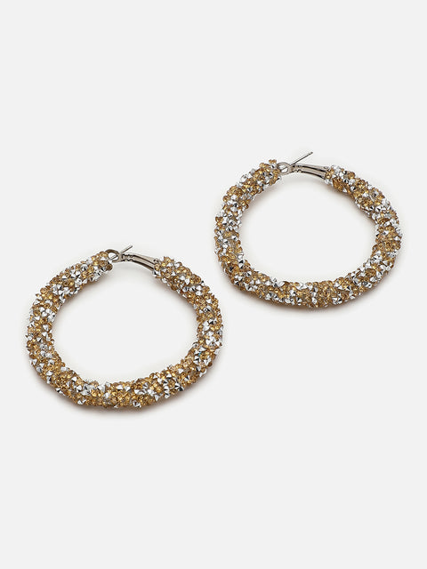 Gold Plated Beaded Hoop Earring