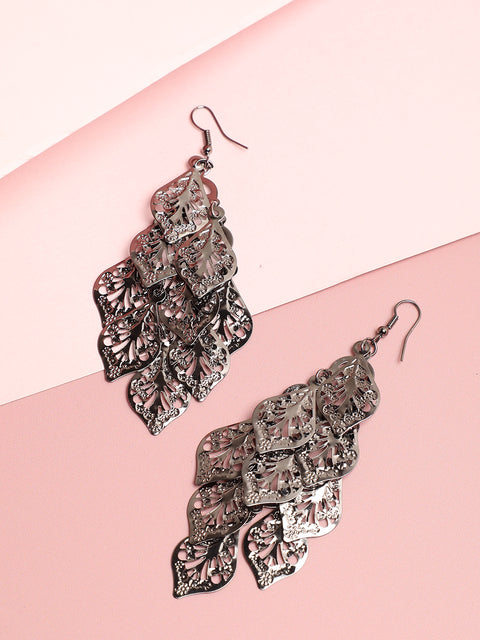 Silver Plated Designer Drop Earring