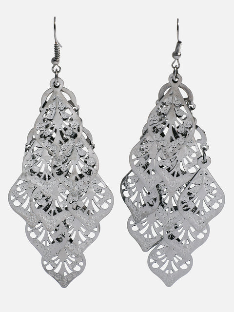 Silver Plated Designer Drop Earring