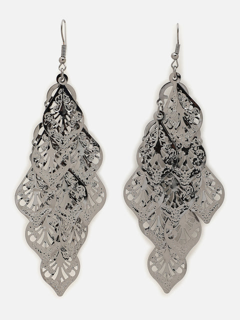 Silver Plated Designer Drop Earring