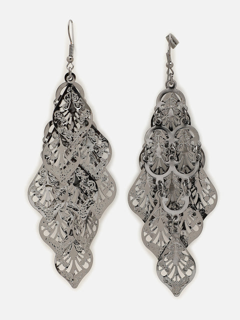 Silver Plated Designer Drop Earring