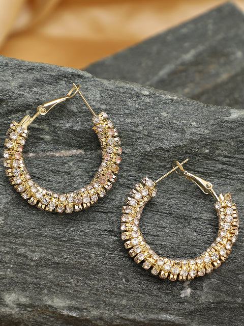 Gold Plated Beaded Hoop Earring