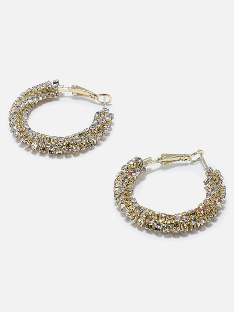 Gold Plated Beaded Hoop Earring