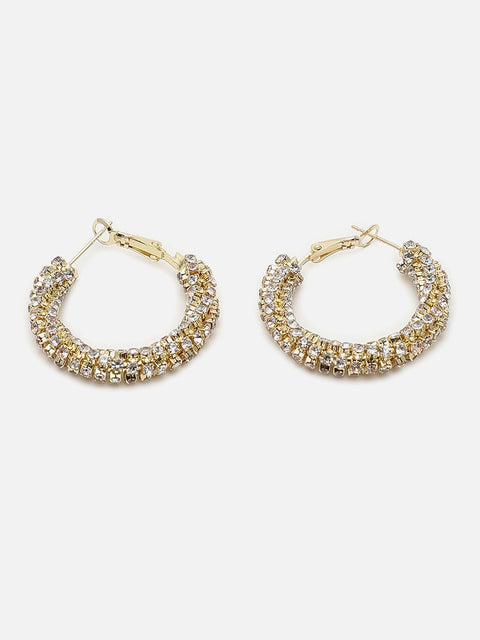 Gold Plated Beaded Hoop Earring