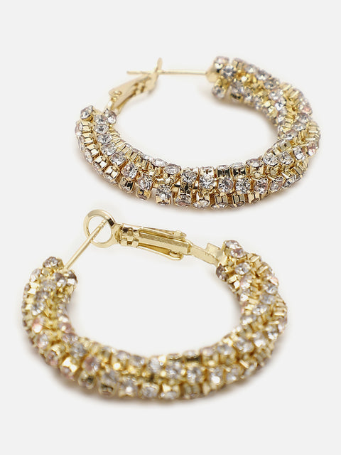 Gold Plated Beaded Hoop Earring