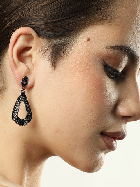 Gold Plated Designer Stone Drop Earring