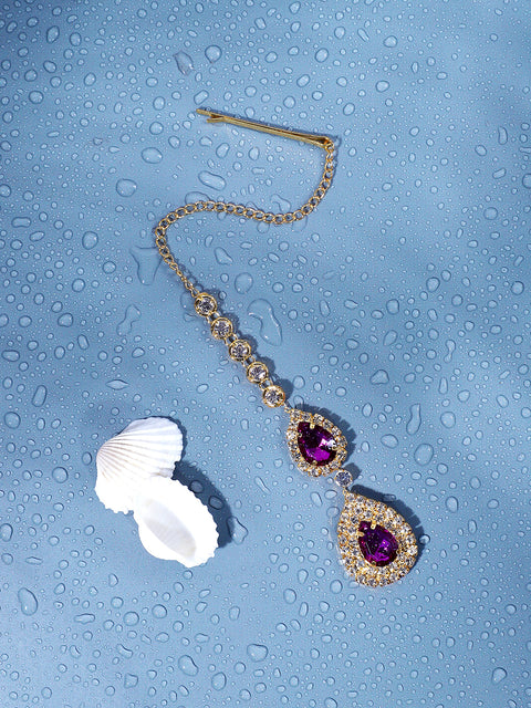 Silver Plated Designer Stone Party Maang Tikka