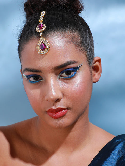 Silver Plated Designer Stone Party Maang Tikka